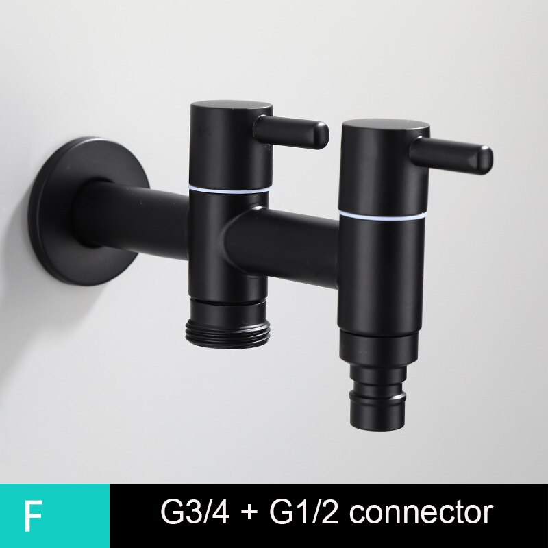 Matte Black outside tap washing machine faucet toilet bibcocks tap Decorative Outdoor Garden Faucet: F