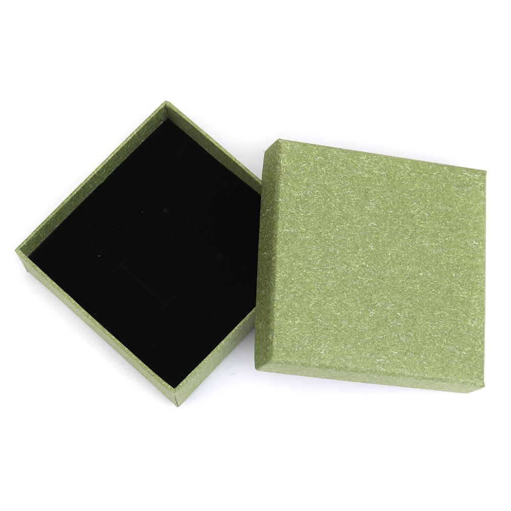 DoreenBeads Schmuck Boxen Papier Box Vintage Braun Schwarz Ring Halskette Box 9*9*3cm Kraft Papier japanisch Einfache Stil 1 Stück: Green