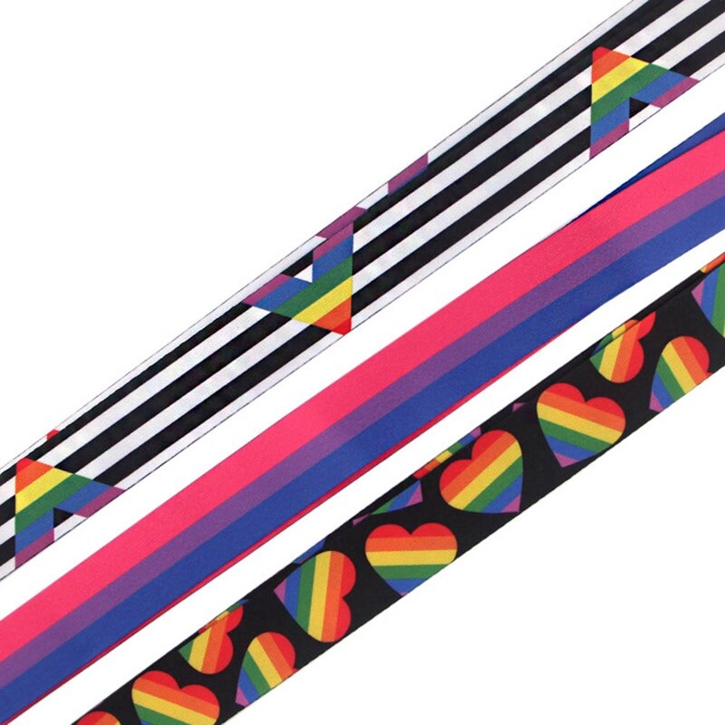 Lgbt rainbow lanyards nyckelring lesbisk gay pride cool nackrem usb namnbricka hållare mobiltelefon hänga rep webbing