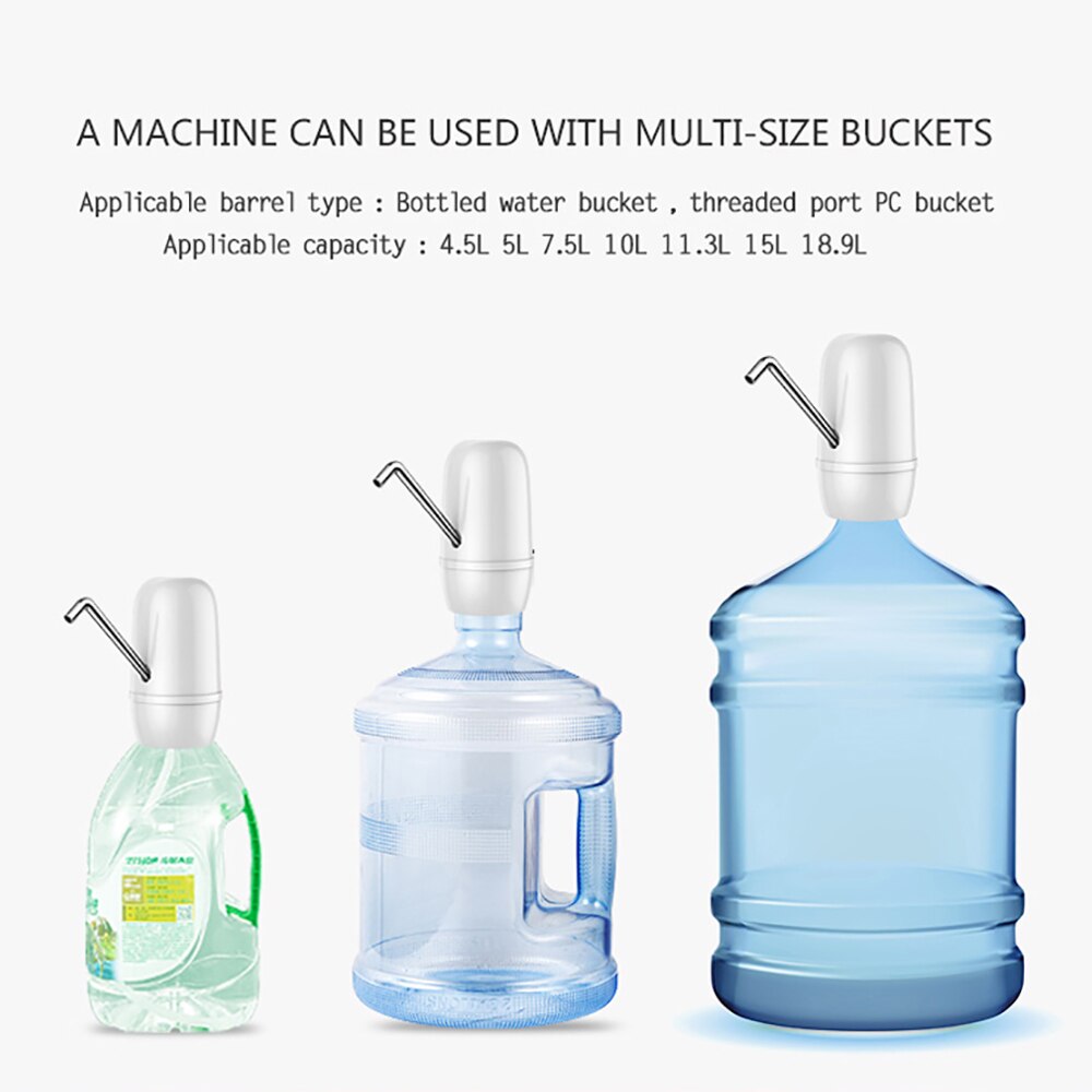 Mini Water Dispenser Stainless Steel Pipe Powerful Dual Pumps Rechargeable Automatic Electric Gallon Water Bottle Pump Dispenser
