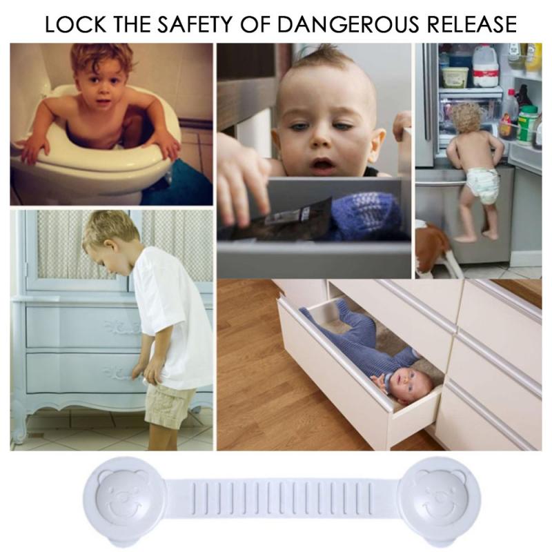 Child Lock Drawer Door Cabinet Cupboard Toilet Safety Locks Adjustable Lock Infant Cabinet Locks & Straps