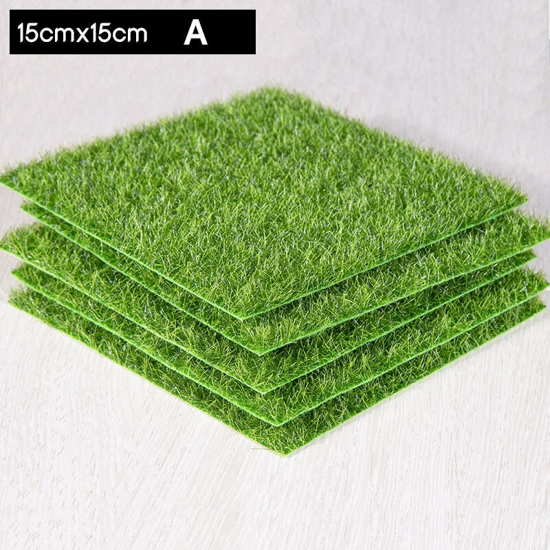 15cm*15cm/30cm*30cm 1 stykke have kunstig økologisk dekorativ græs mos mikro landskab simulation græsplæne: -en