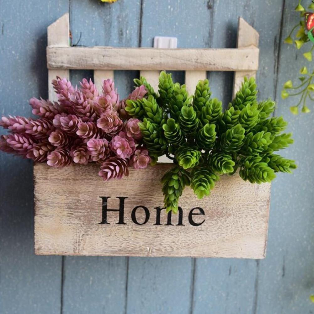 Cesta de madera para flores flor para colgar en pared, maceta hecha a mano de , cesta de madera para flores para decoración del hogar