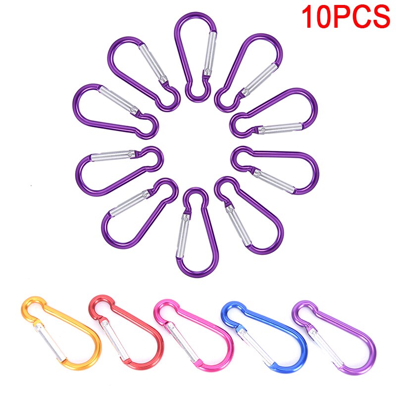10Pcs Aluminium Carabiner D-Ring Sleutelhanger Clip Sleutelhanger Wandelen Kamp Bergbeklimmen Haak Klimmen Accessoires