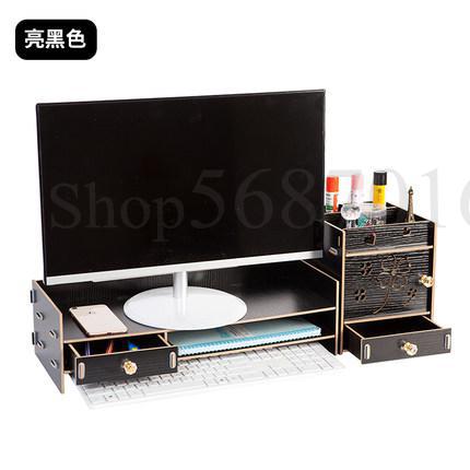 Computer monitor increased shelf support screen office supplies desktop storage box keyboard finishing rack: ml11