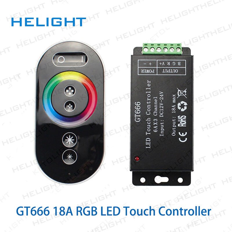 GT666 DC12V-24V 6Ax3channel 18A RF Wireless Touch RGB controller Touch Panel RGB led controller dimmer voor led strip licht tape