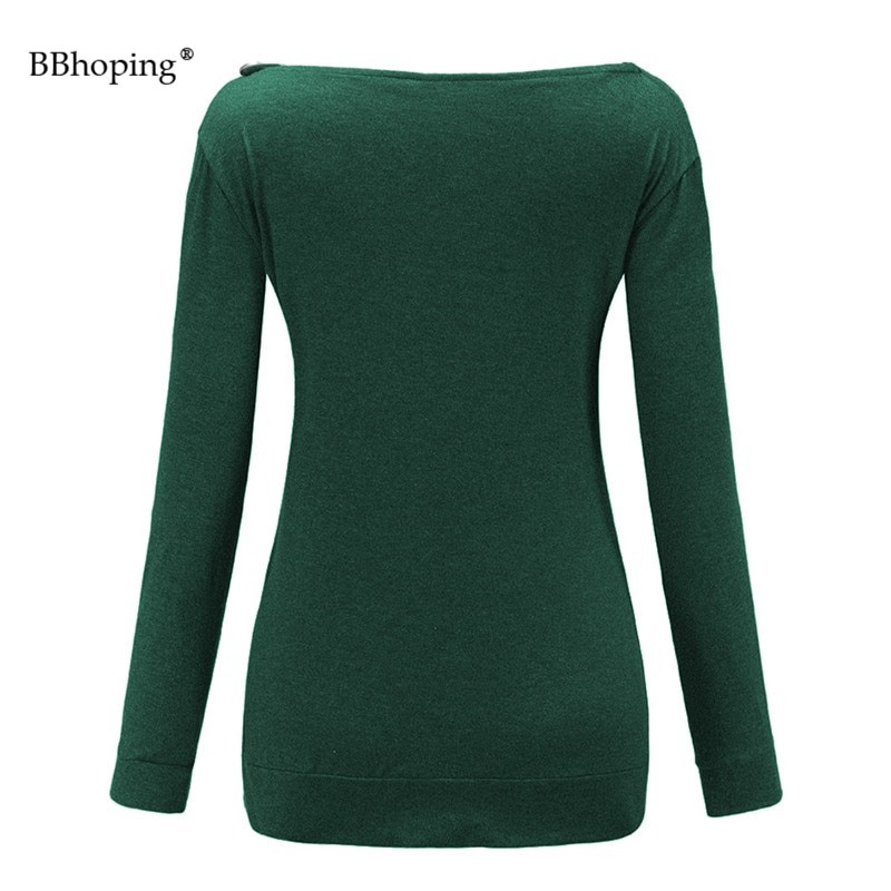 Moederschap Groene Lange Mouw Tops Side Ruches Knop Zwangerschap Shirt Col Verpleging Blouses Winter Moederschap Kleding Voor Vrouwen