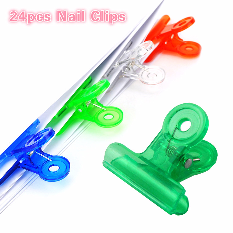 24 stk russian c curve negle klemme clips franske negle form tips rustfrit stål akryl negle klemme multifunktionsværktøj
