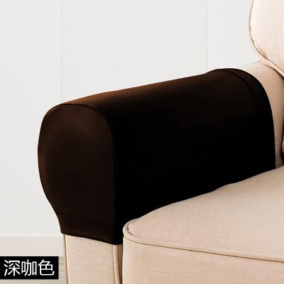 Sofa lænestol armovertræk, stretch pu læder armhætter vandtæt sofa slipcovers beskyttere hjem stue dekoration: Brun