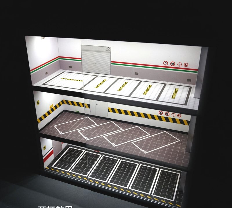 1/64 Auto Anzeige Schrank 1:64 Modell Auto Parkplatz Szene Stütze Garage Schrank