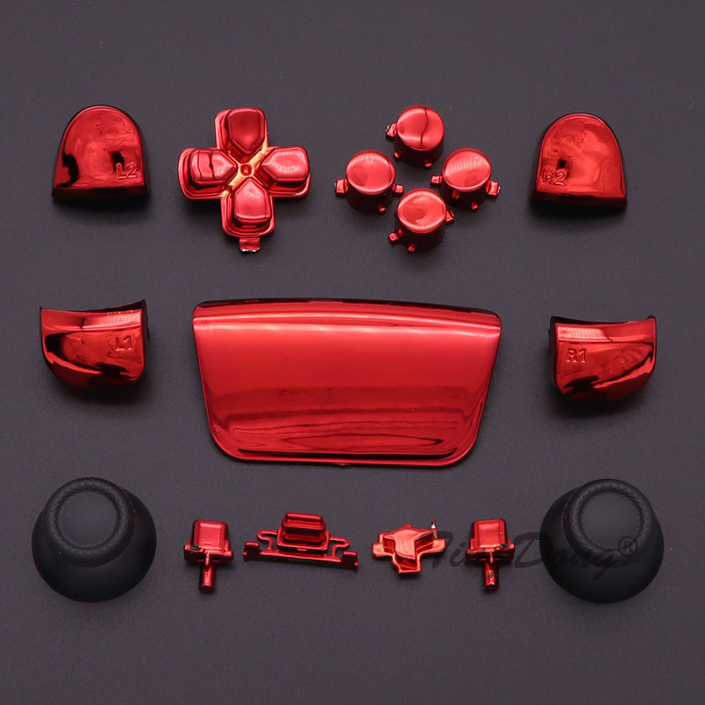 For PS5 BDM-010 V1 handle thumbstick joystick cap L1 R1 L2 R2 D-pad button PS5 controller's chrome-plated gold-PS5plated button