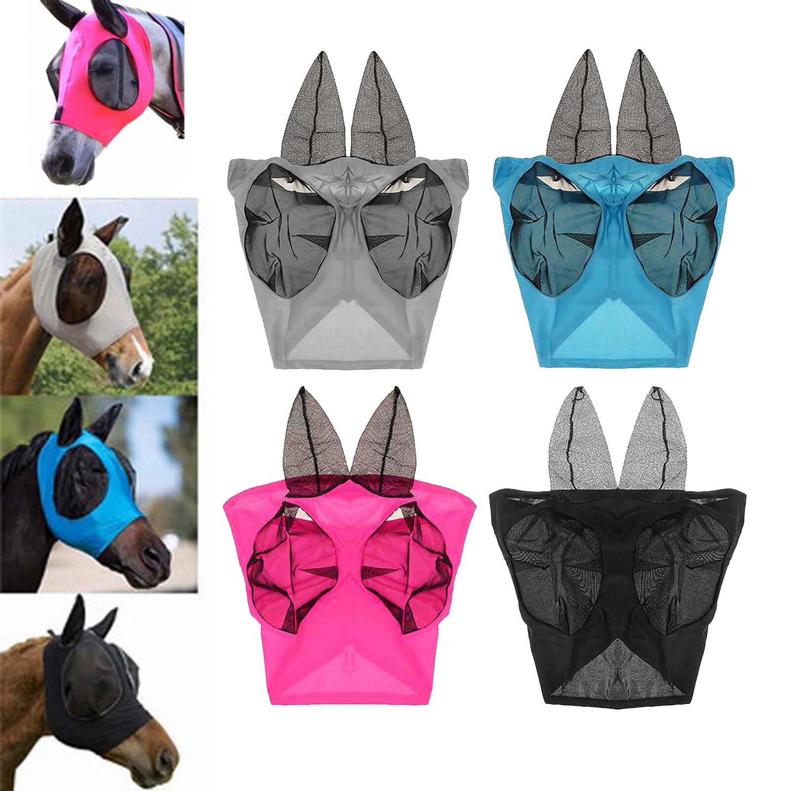 Comfort Fit Horse Fly with Ears for Arab Cob Pony Equestrian
