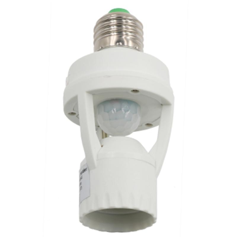 100-240V Socket E27 Converter Met Pir Motion Sensor Ampul Led E27 Lampvoet Intelligente Gloeilamp Schakelaar