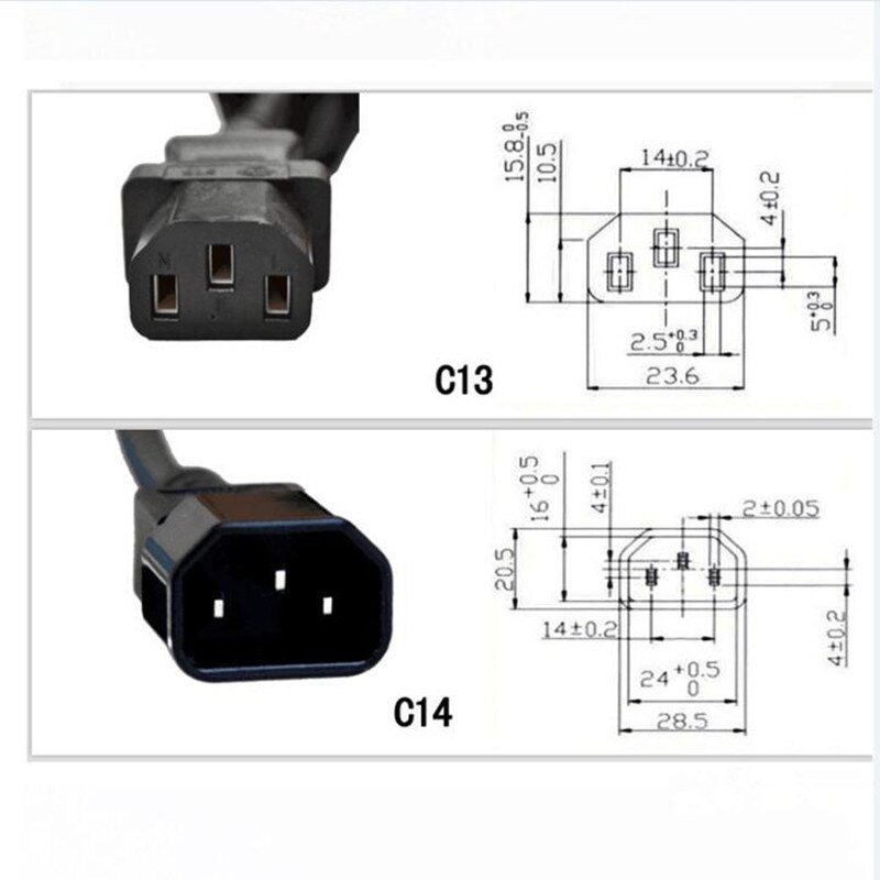 LBSC IEC 320 C14 Male to 3 x C13 Female Y Splitter Power Cable 1ft