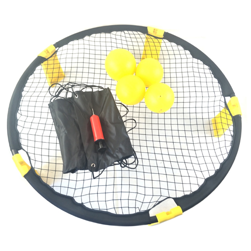 4PCS Mini Beach Volleyball Spike Ball Game Set Outdoor Team Sports Spikeball Lawn Fitness Equipment With 3 Balls Volleyball Net