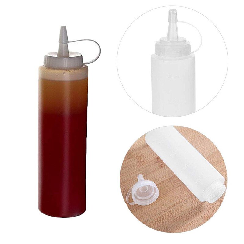 240ml Bread Baking Condiment Dispenser Bottle DIY Chocolate Squeeze Bottle With Cap Plastic Cake Decorating