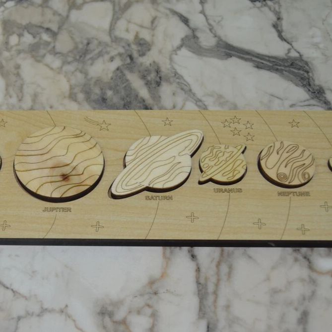 Wood Solar System Toy 3D Jigsaw Puzzle Space Stars Planets Science Jigsaw Puzzle Educational Combiner IQ Upgrade