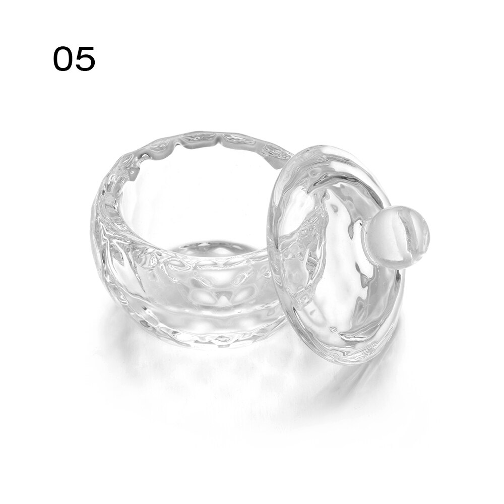 1PC Multi-styles Nail Crystal Bowl Cup Glass Dappen Dish Arcylic Powder Holder Container Nail Art Manicure Salon Nail Tool: 5