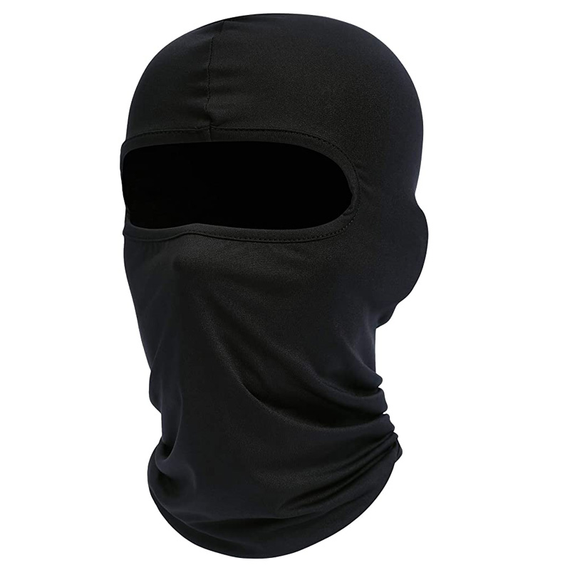 Skimasker voor heren Volgelaatsmasker Bivakmuts Zwarte skimaskers die nekbeschermer bedekken Beschermende hoofdbedekking voor motorfietsen: Black