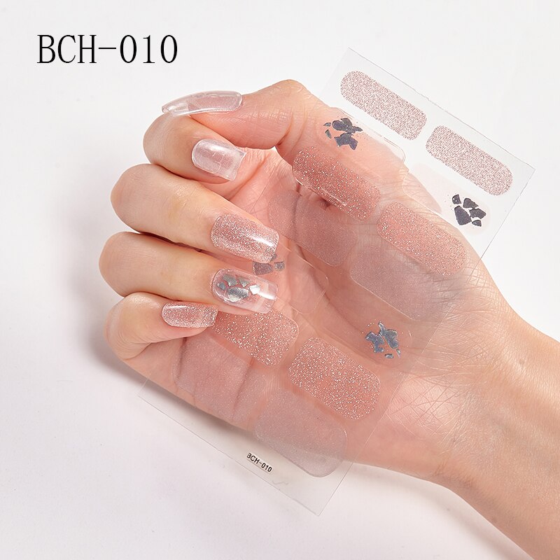 Japanese/Korea Style Nail Stickers Nail Wraps Stripe Full Cover Self-Adhesive Flower Waterproof Nail Polish Stripe Nail Art: BCH-010