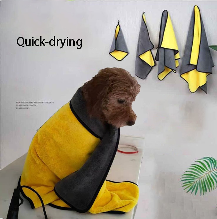 Hond Badhanddoek-Super Absorberende Microfiber Dog Handdoek Voor Kleine Medium Grote Honden En Katten, Geel