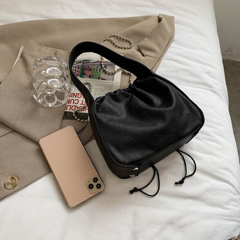 Simple Chain Lederen Crossbody Tassen Voor Vrouwen Handtassen En Portemonnees Vintage Schouder Messenger Bags