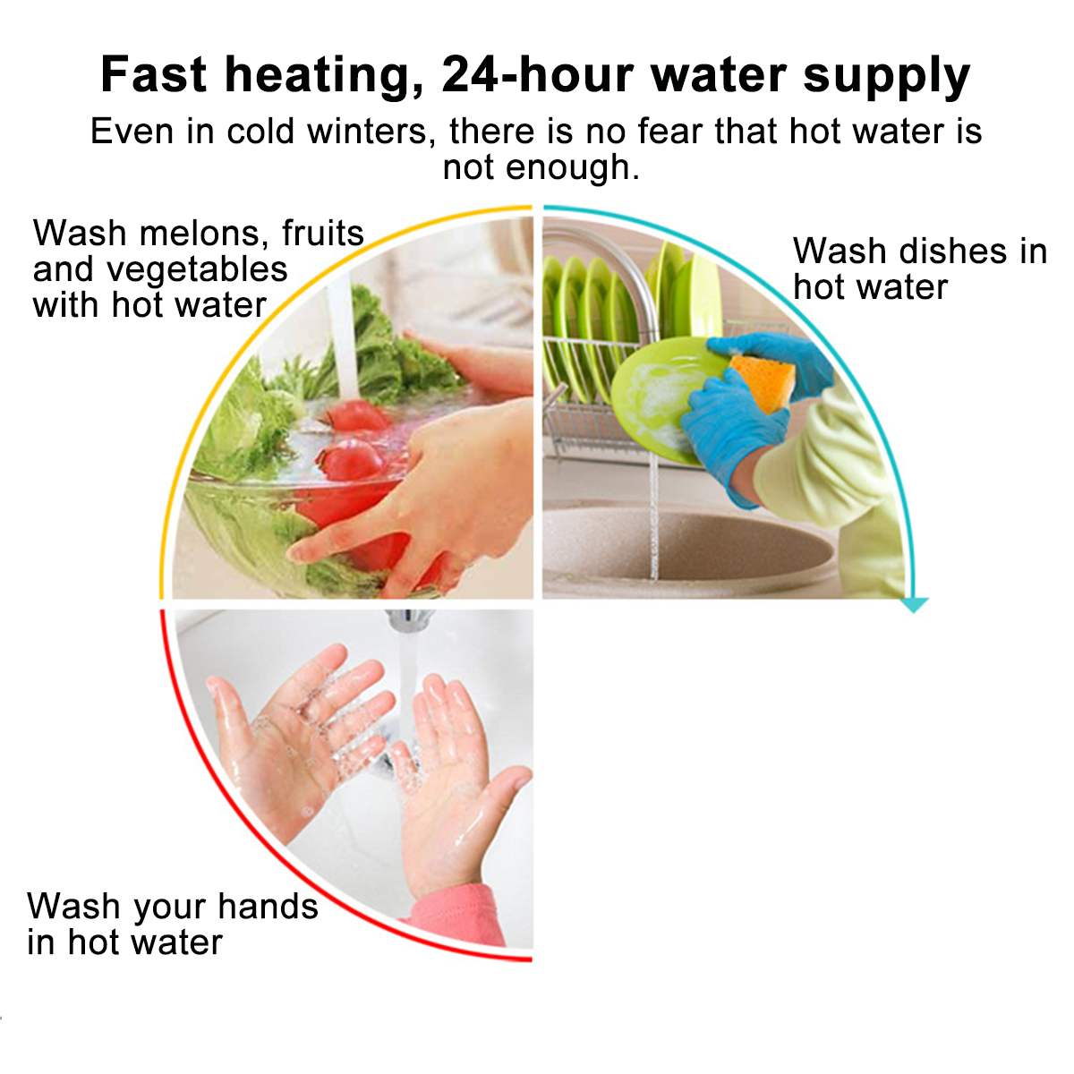 3000W Temperature Display Instant Water Tap Tankless Electric Faucet Kitchen Instant Faucet Water Heater Water Heating