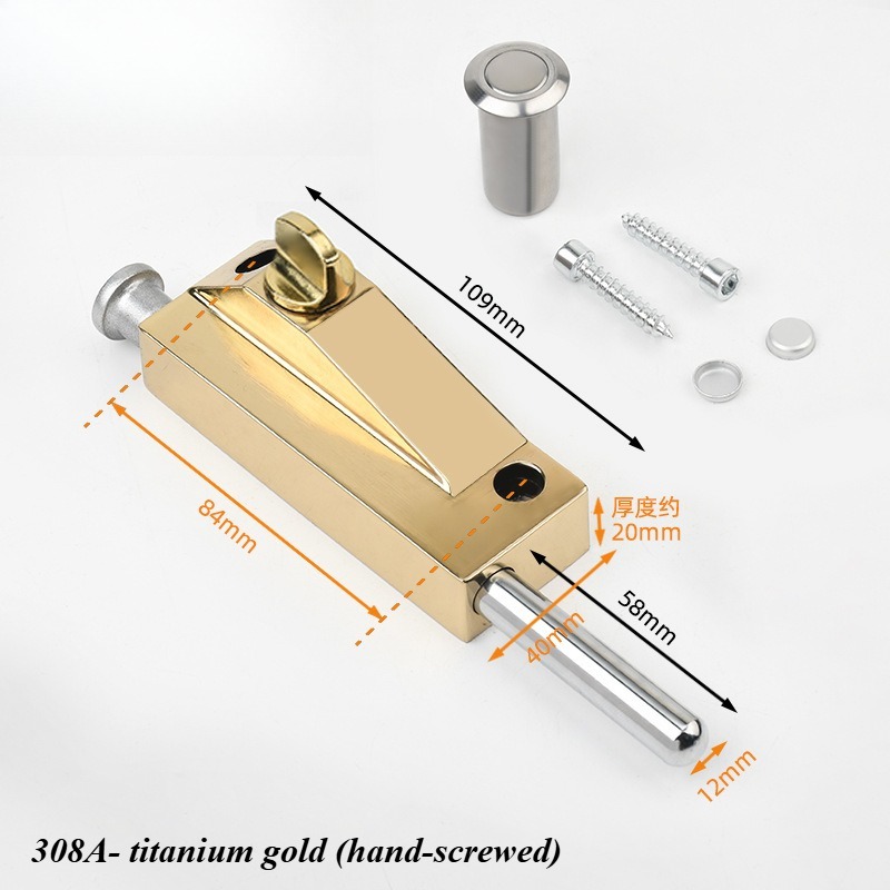 Revolving Door Latch Lock FramedSpring Floor Latch Iron Door Floor Lock Wood Door Open Mounted Floor Lock Universal: Red