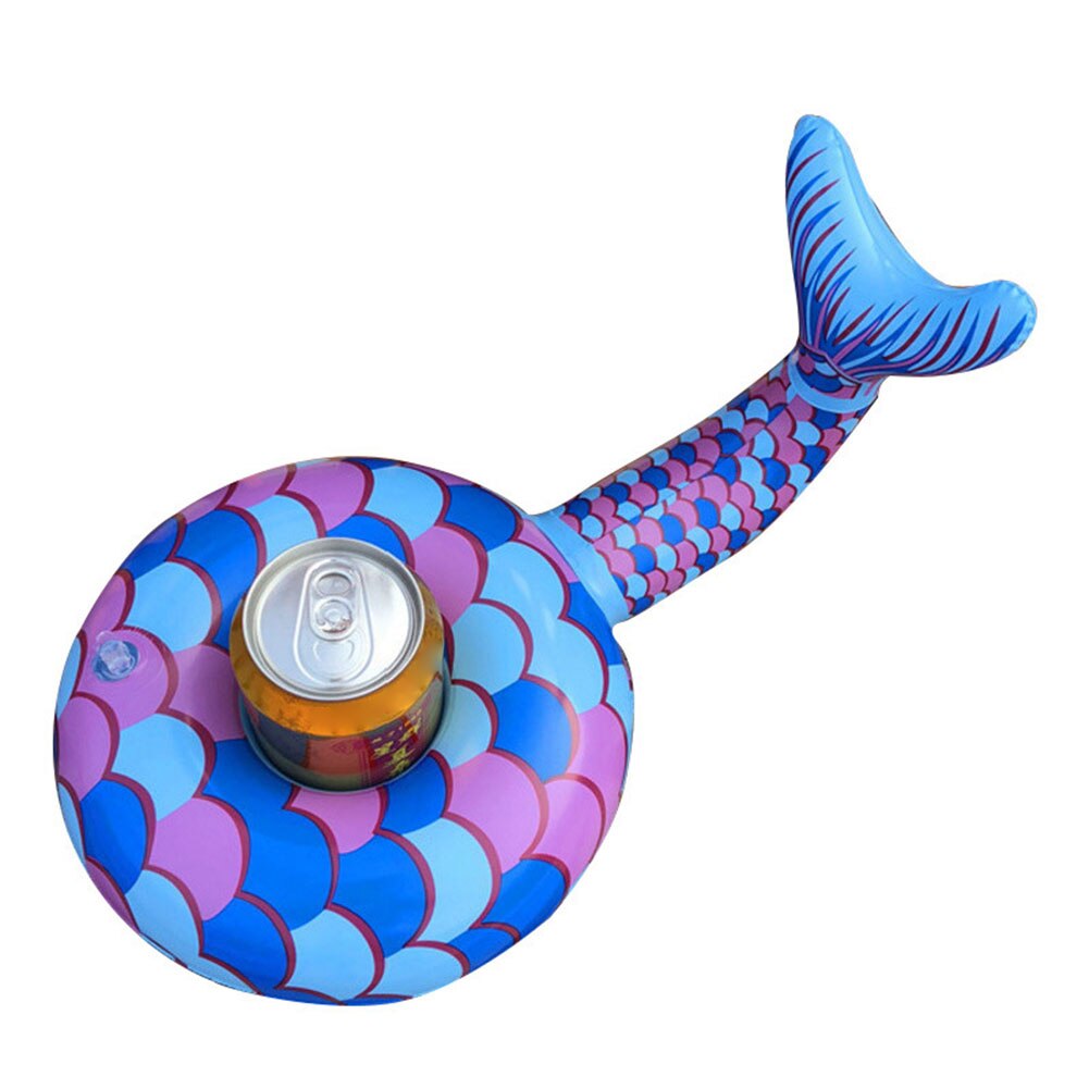 Floatation Devices Toy Drink Holder Summer Swim Pool Floating Inflatable Water Drink Cup Fish Tail Holder Float Toy