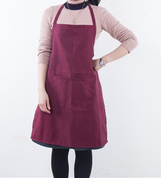 Canvas Cotton Aprons Canvas Pockets Baking Chefs Kitchen Cooking Apron фартук кухонный Chefs With Hat Household Merchandises: russet