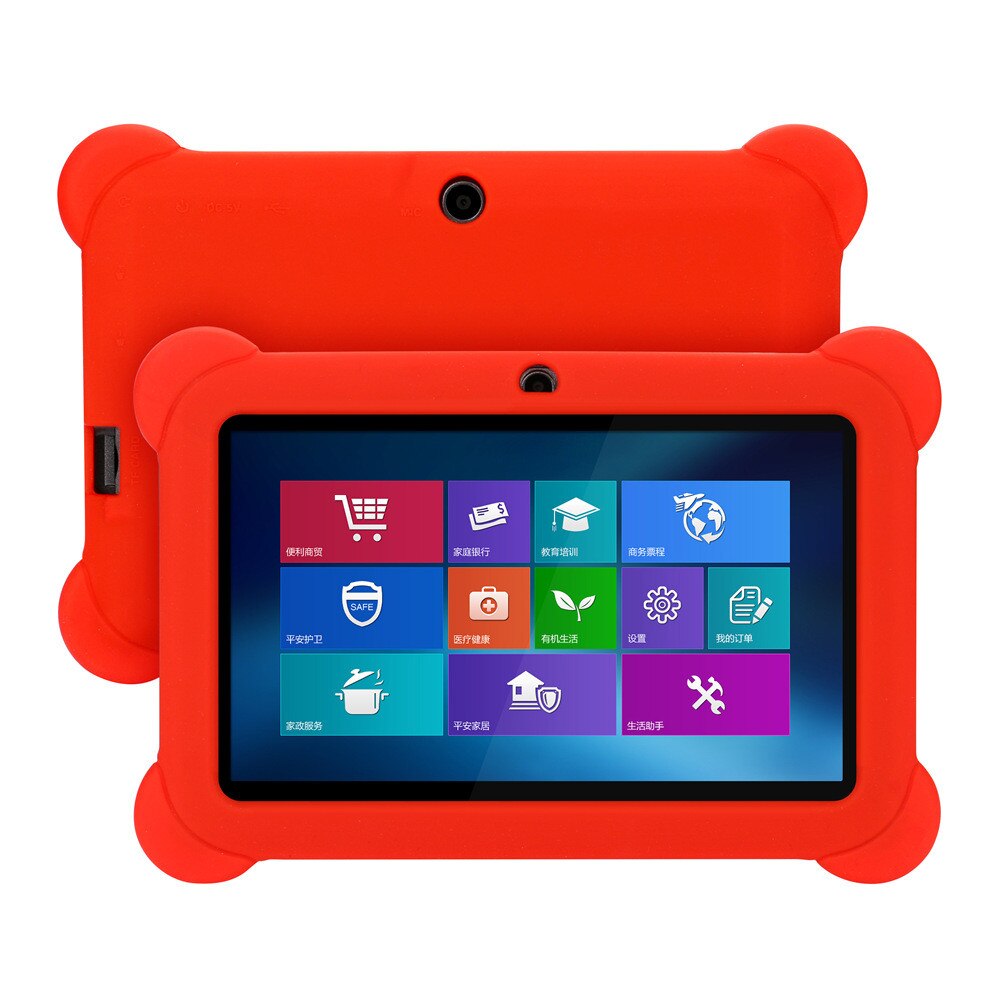 Case Voor 7 Inch Android Tablet Q88 Siliconen Gel Beschermende Case Cover Voor 7 Inch Android Tablet Q88 # c1: Red 