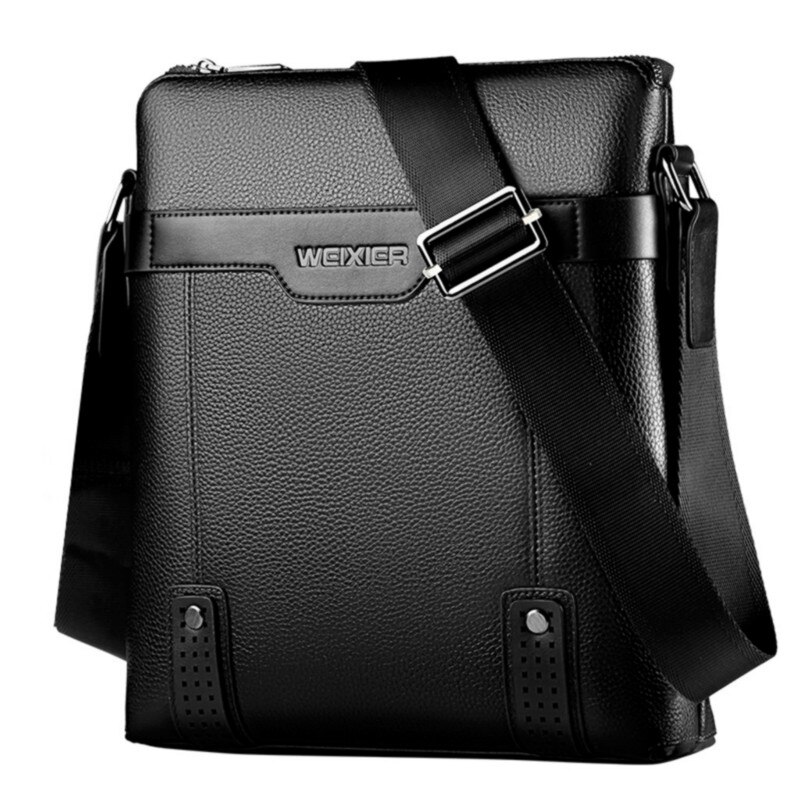 Heren Aktetassen Zakelijke Tas Vintage Schoudertassen Crossbody Tassen Mannen Handtassen Zacht Leer Waterdicht 2.5: Black