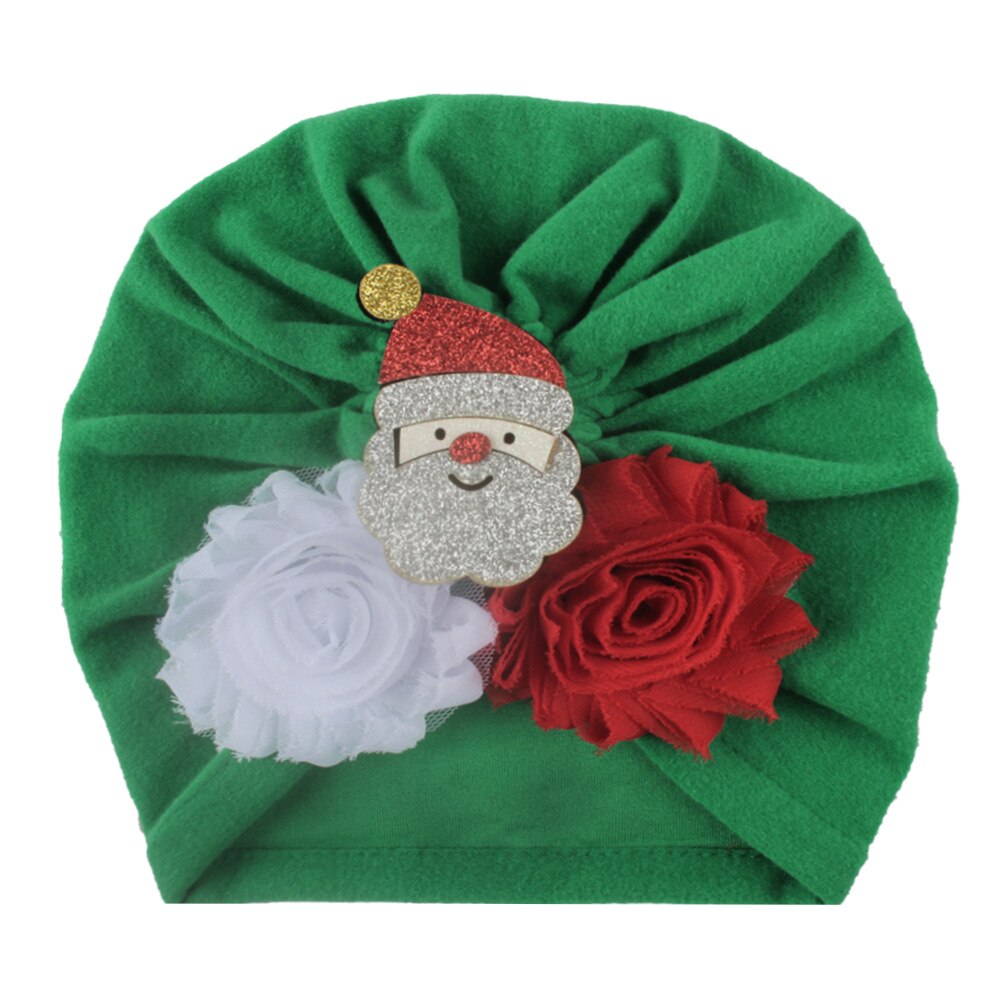 Neue Jahr Baby Hütte Weihnachten Kappe Mit Blume Winter Neugeborenen Baby Jungen Mädchen Nette Mütze: F