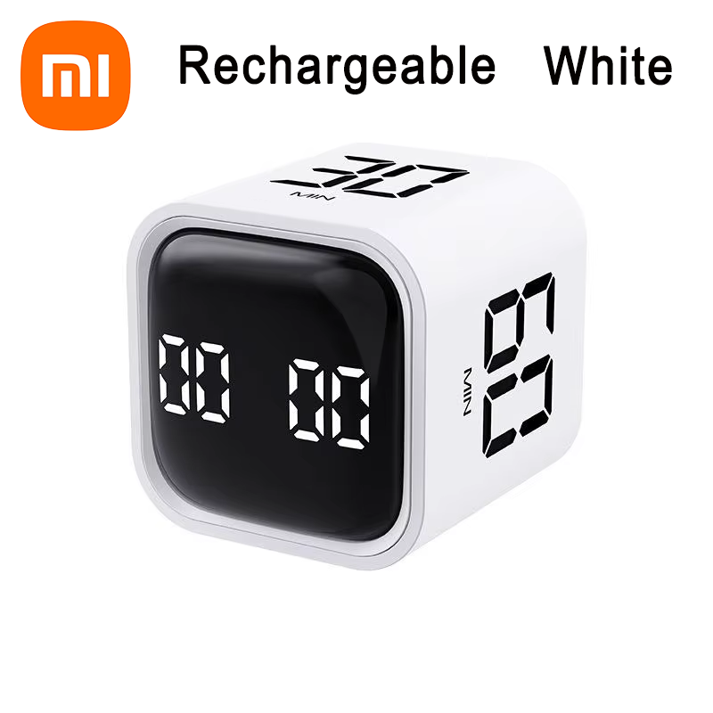 Xiaomi mini digital timer kubtimer gravitationssensor vändande led-display 4 förinställda tider dubbla lägen väckarklocka elektronisk timer: Brun