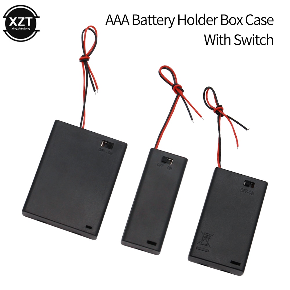 2x 3x 4x Aaa Batterij Box Case Houder Met Draad Leads Aansluiten Soldeer Batterij Houder Case Box Met Op/uit Schakelaar