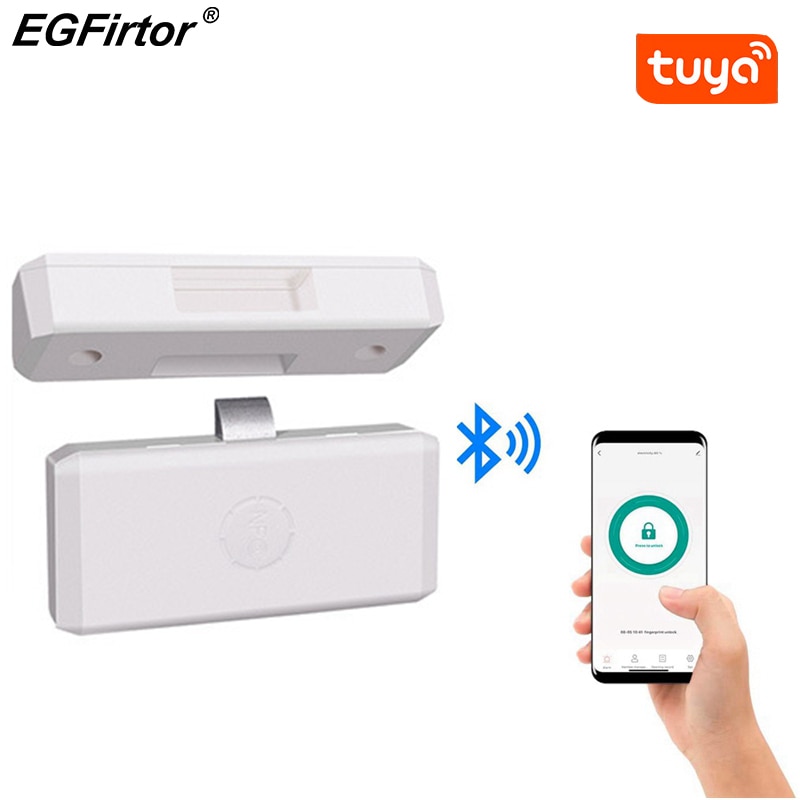 EGFirtor-cerradura inteligente con Bluetooth para cajón, dispositivo de bloqueo NFC sin cerradura, Invisible, sin agujero, para armario