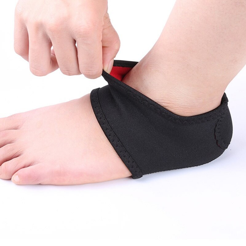 Paar Plantaire Fasciitis Hielspoor Pads Hak Enkelband Pads Pijnbestrijding Neopreen Wrap Hak Sokken Winter Warm Houden