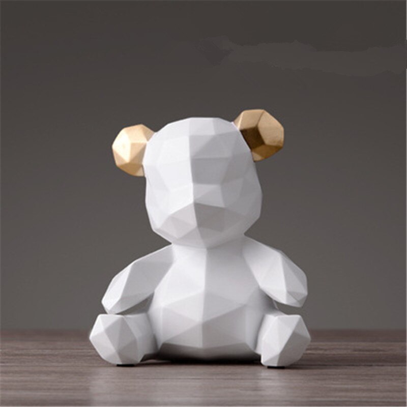 Bære origami statue geometri dyr kunst skulptur harpiks kunstværk stue indretning  l2986