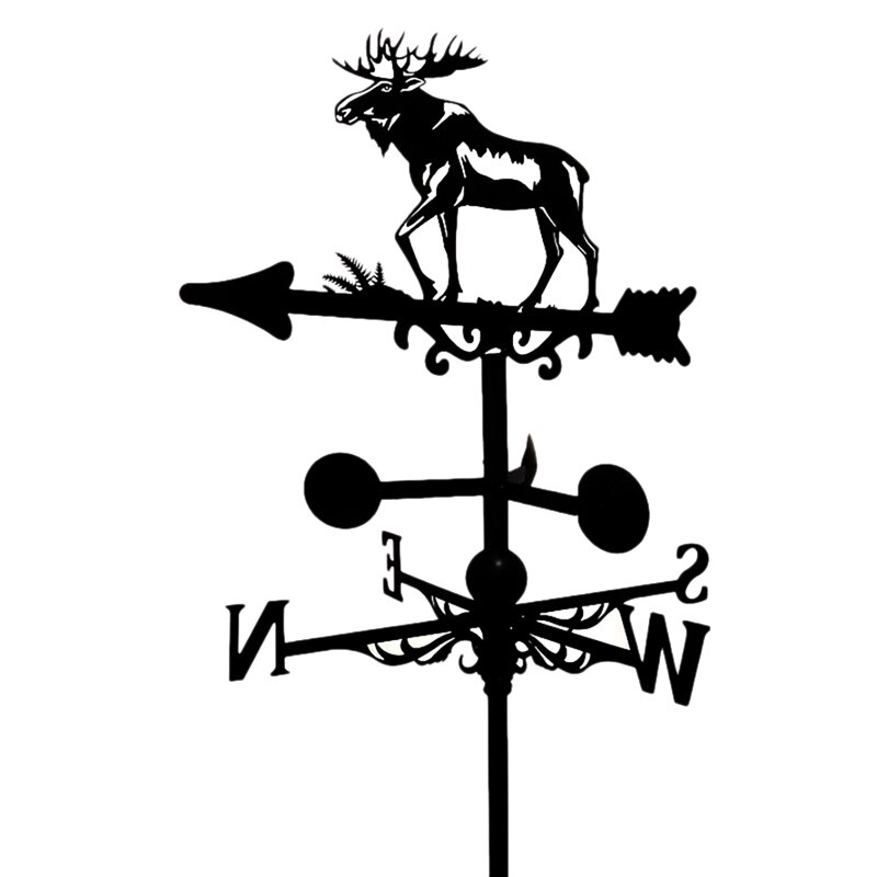 Elk Weather Vane Stainless Steel Wind Vane for House Garage Cupola Garden Roof Paddock Wind Direction Indicator: Default Title
