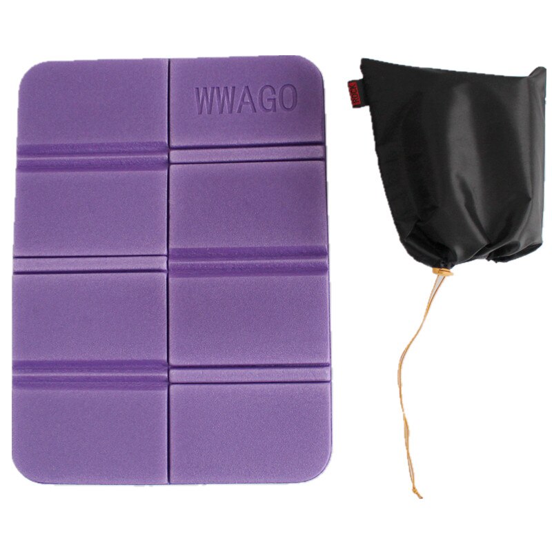 XPE 8 Folder Camping Mat Folding Portable Small Cushion Seat Pad Moisture-Proof Waterproof Prevent Dirty Picnic Mat Beach Pad: Purple With Bag
