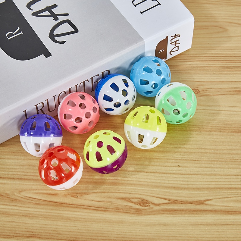 Small Hollow Plastic Cat Toy Ball Double-color Hollow Cat Toy Plastic Hollow Double-color Ring Ball