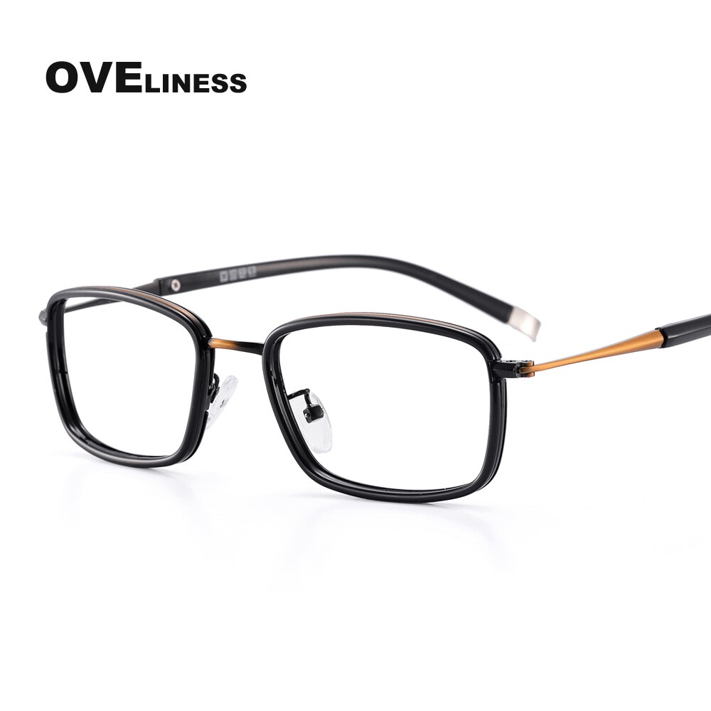 men's eyeglasses frames Optical Glasses Frame for Men Retro Myopia Prescription glasses Korean Spectacles full eyewear: bronze