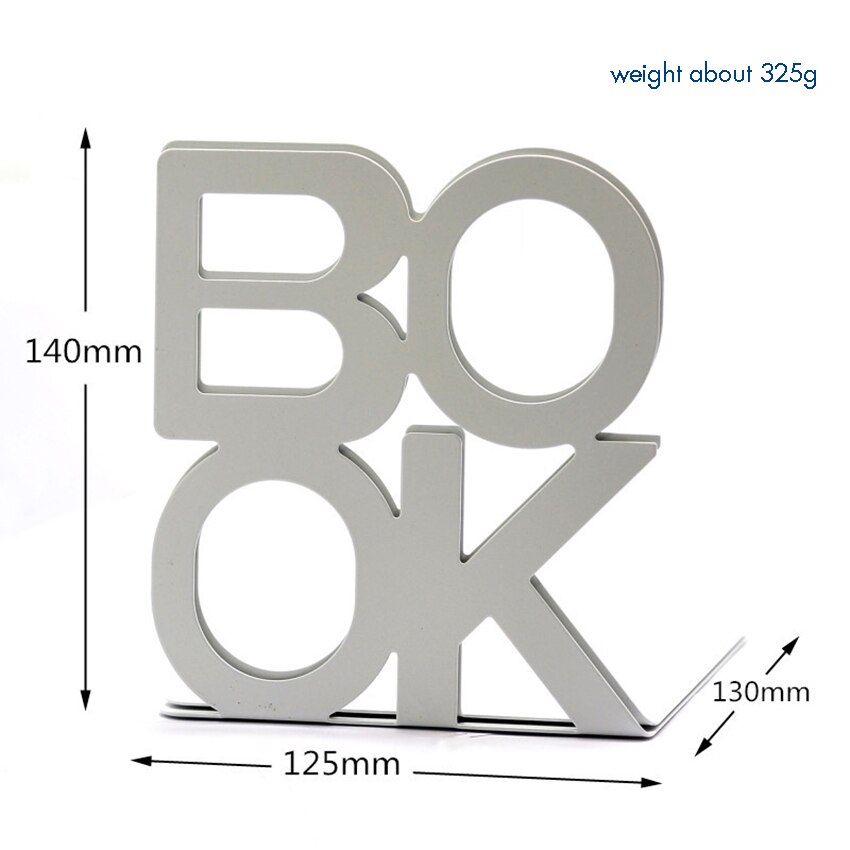 1 paar boekensteunen in de vorm van een alfabet van metaal, houder voor thuiskantoor, bureau, boekenrek, boekenstandaard, 140 x 125 x 130mm