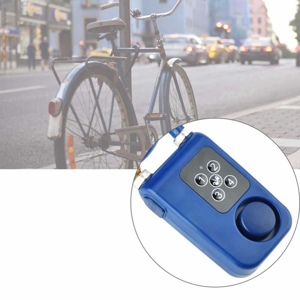 Smart Bluetooth Alarm Lock Anti-Theft Chain Lock for Bike Gate APP Control Over 110 db Alarm Sound candados de seguridad Blue