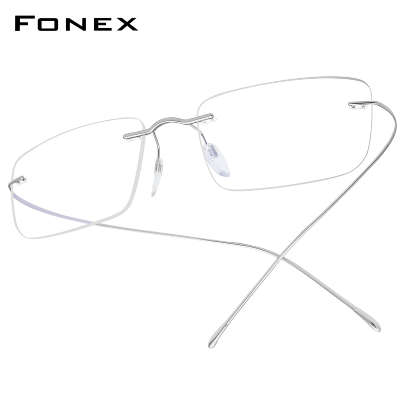 FONEX B Titan Brillen Rahmen Männer Frauen Randlose Rezept Platz Gläser Myopie Optische Koreanische Brillen F85634