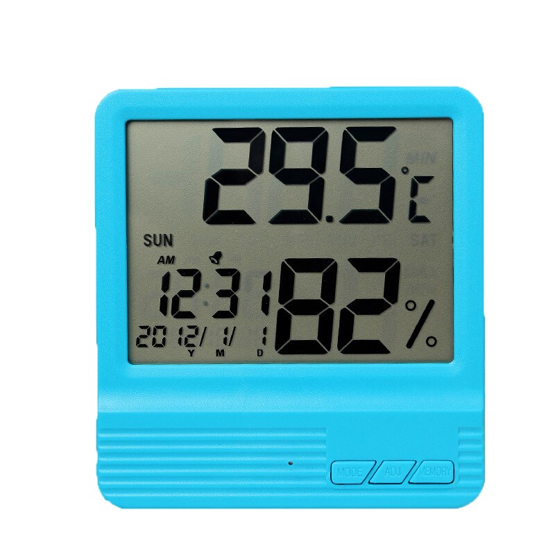 LCD Digital Alarm Clock Temperature Humidity Meter Indoor Outdoor Hygrometer Thermometer Memory Weather Station -1 -2: CX-301 Blue