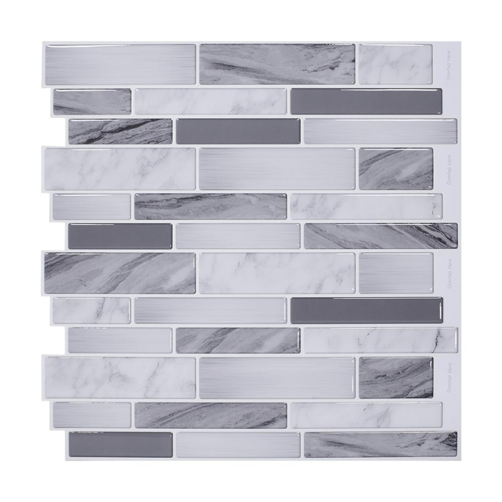 Vividtiles gris Mable peler et coller carreaux Anti-moisissure amovible RV chambre décor cuisine auto-adhésif papier peint
