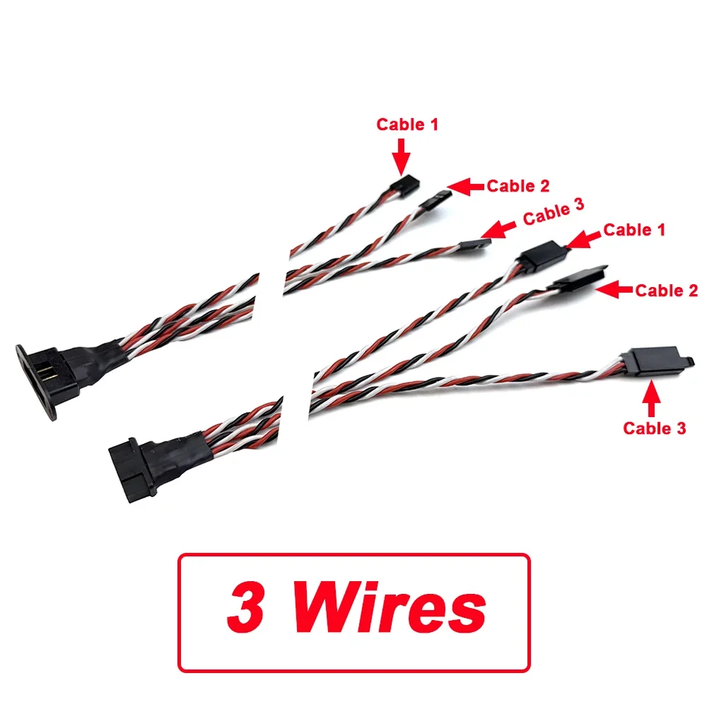 Connecteur MPX plaqué or à 8 broches, prise d'extension Servo multi-fils mâle femelle 2/3 fils pour modèle RC, avions planeurs Fixwing