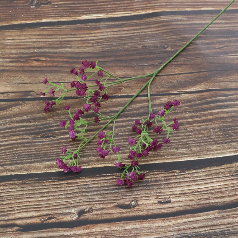 Gypsophila Kunstbloemen Baby 'S Adem Nep Bloemen Lange Bouquet Siliconen Plant Thuis Bruiloft Decoratie Herfst: Purple Red