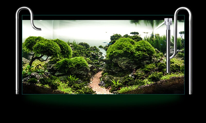 Aquarium Fish Tank Stainless Steel ADA Style Inflow Outflow Lily Pipe with Surface Skimmer